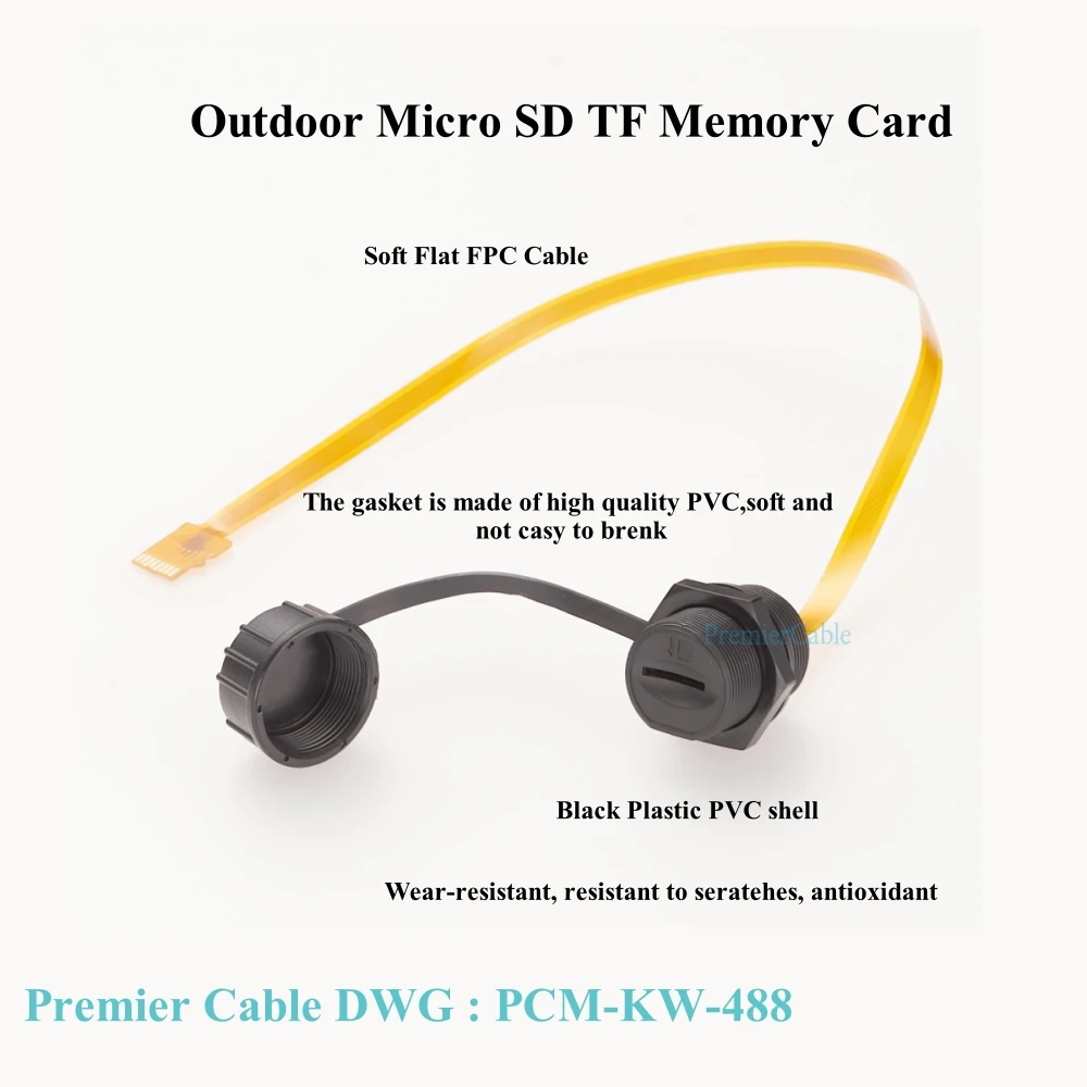 ​​IP67 ​Waterproof Micro-SD Extension Cable Micro SD TF Card Flex Extender FPC Cable Outdoor Micro SD TF Memory Card Slot