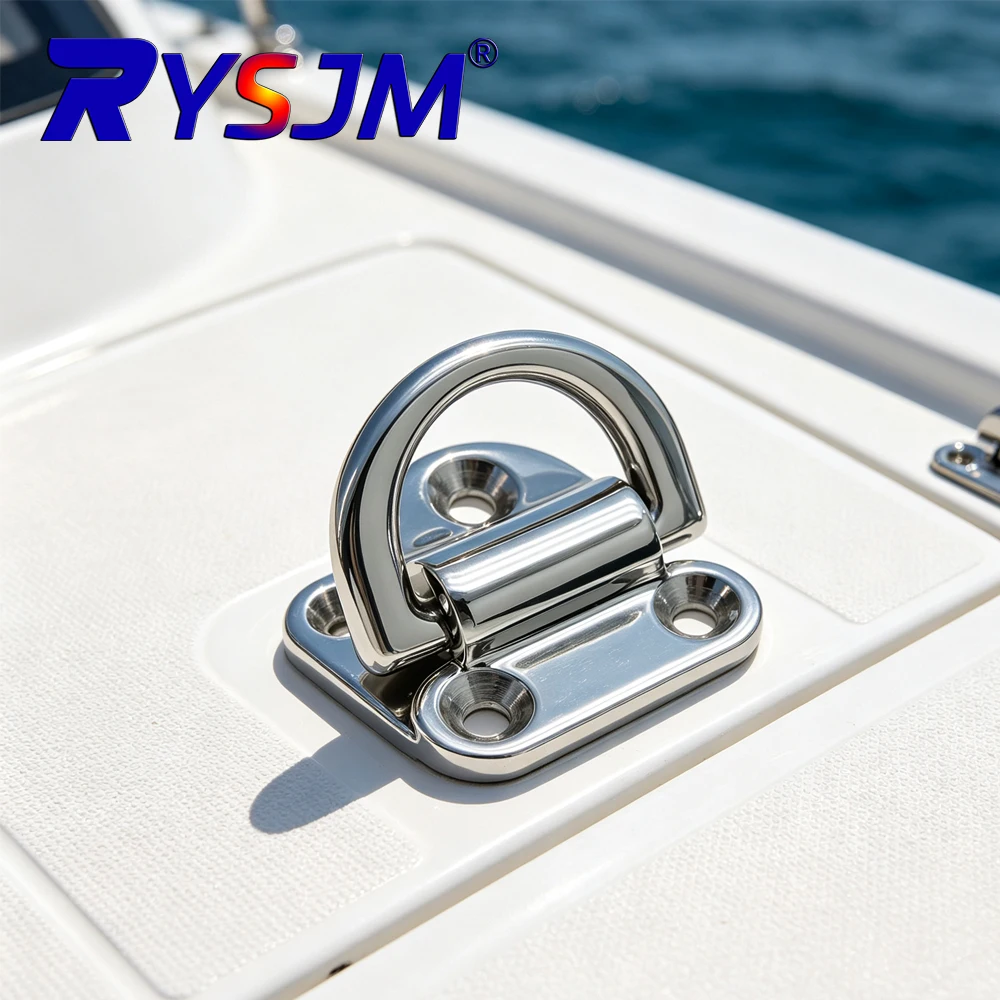 6mm/8mm10mm Folding Pad Eye Lashing D Ring Tie Down Anchor Point Marine Trailer Truck Heavy duty and high strength tie