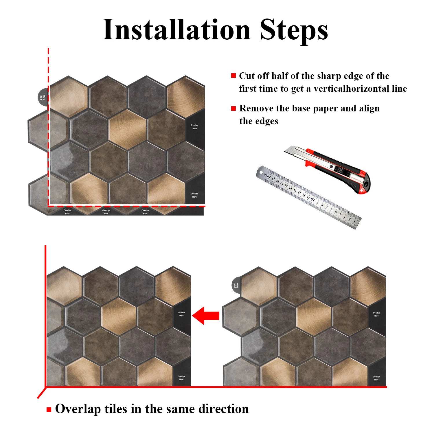 5/10/20 Sheets Hexogan 3d Wall - Interior Design With Wallpaper review and price