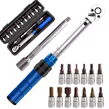 Adjustable Pre-set High Precision Torque Wrench Bicycle Repair Tool Kit Metric Scale Chrome Vanadium Steel Finish 255mm Long