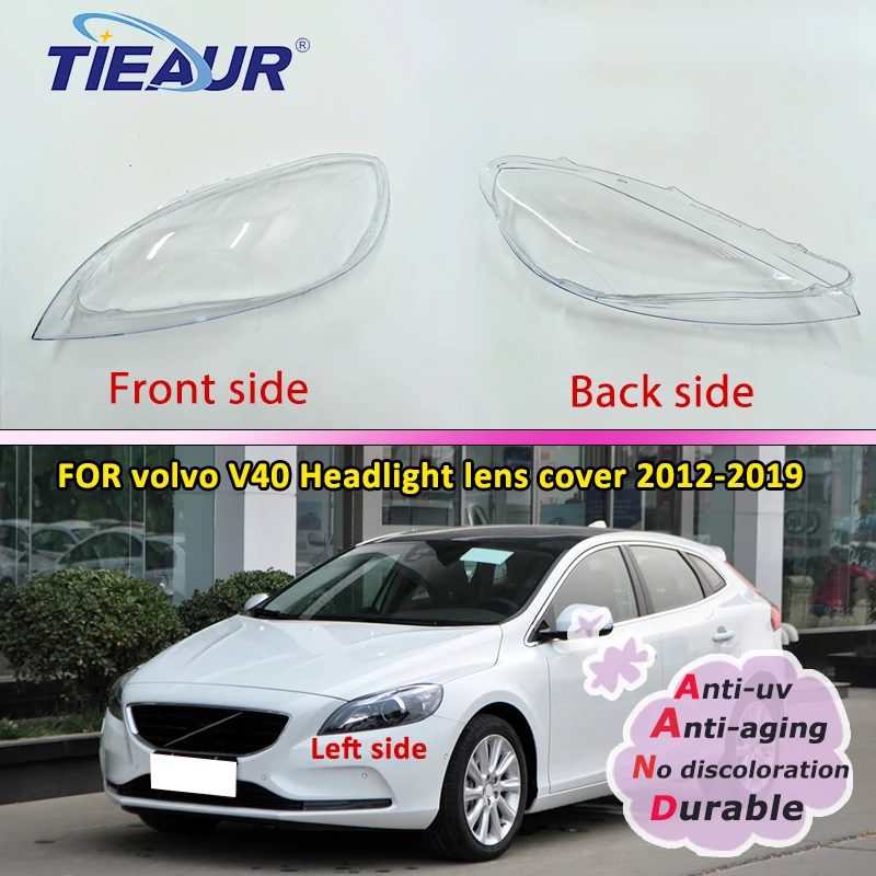 

For Volvo V40 2013-2019 Transparent Lampshade Front Headlamp Cover Lamp Shade Car Headlight Shell Cover Lens Plexiglass