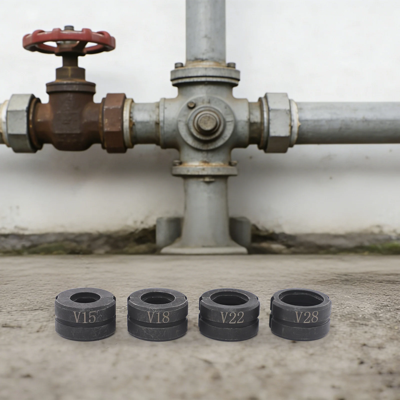 Set di ganasce idrauliche per pressatura tubi in acciaio Cr45 V15/18/22/28 mm per tubi in rame, resistenti e facili da riporre