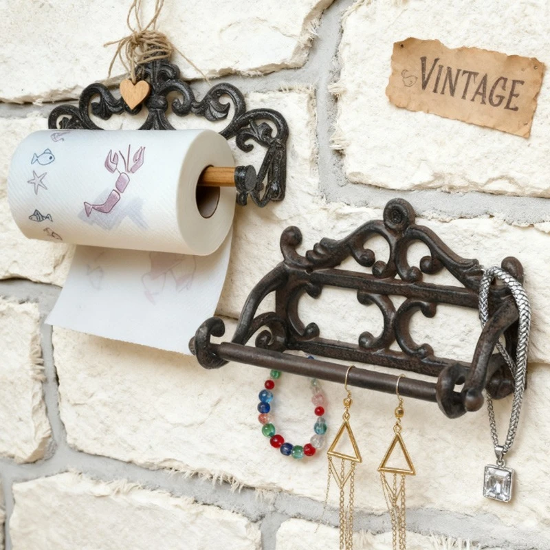 

Cast Iron Paper Towel Holder Pressure-resistant Not Easily Damaged Wall-mounted Storage Rack Home Kitchen Bathroom Decoration