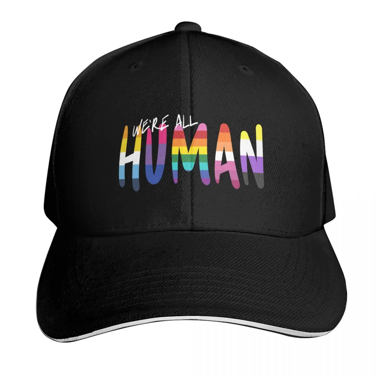Human_handwritten, various flags 2 Baseball Cap Low Profile Unstructured Unisex for Men Women Outdoor Golf Running Hiking