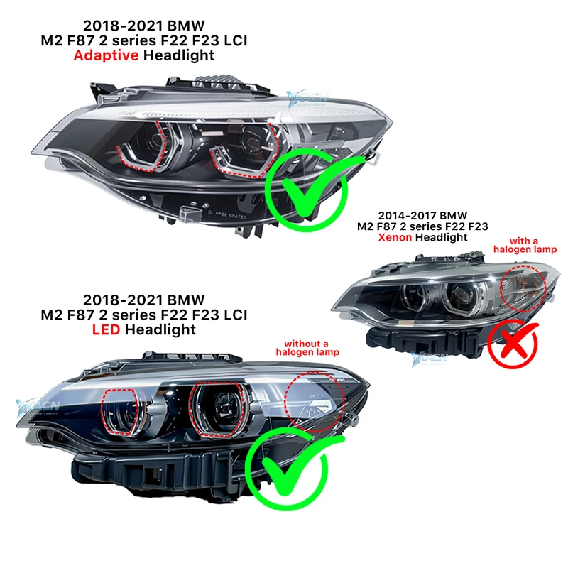 White Yellow Angel Eyes LED DRL Module Board For BMW 2 Series F22 F23 F87 M2 LCI 2018-2021 Daytime Running Light Red 63117494851