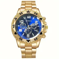4 pièces/1 pièce Montre à quartz pour homme tendance - Bracelet en acier inoxydable, boîtier rond en alliage de zinc, sport électronique 6