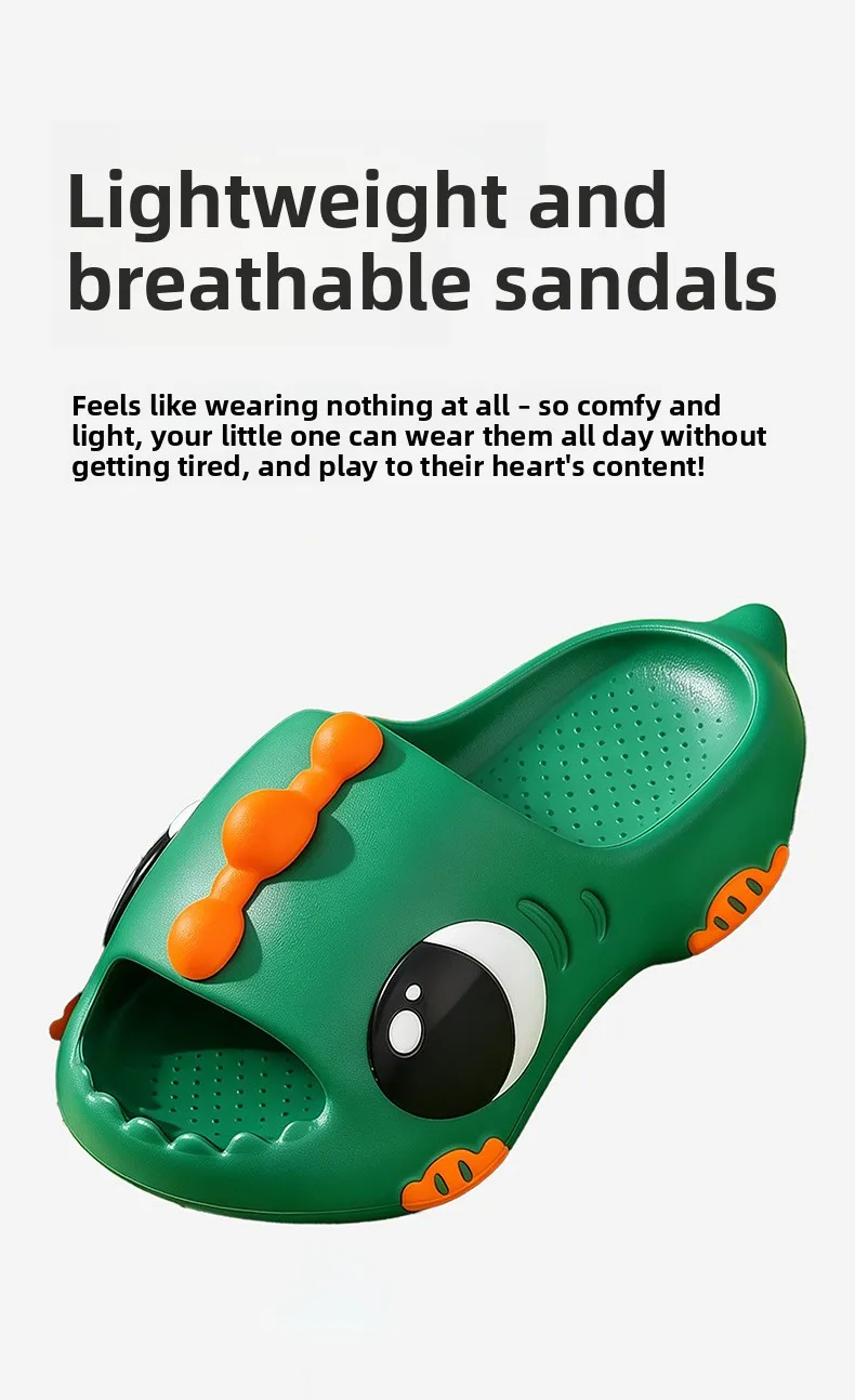 2026 Neue Sommer-Dinosaurier-Sandalen für Kinder, Jungen und Mädchen, Neuer Stil, Rutschfeste Indoor-Badeschuhe für Kinder zu Hause – Detail 7