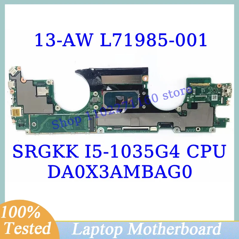 

L71985-001 L71985-501 L71985-601 For HP 13-AW With SRGKK I5-1035G4 CPU Mainboard DA0X3AMBAG0 Laptop Motherboard 100% Tested Good