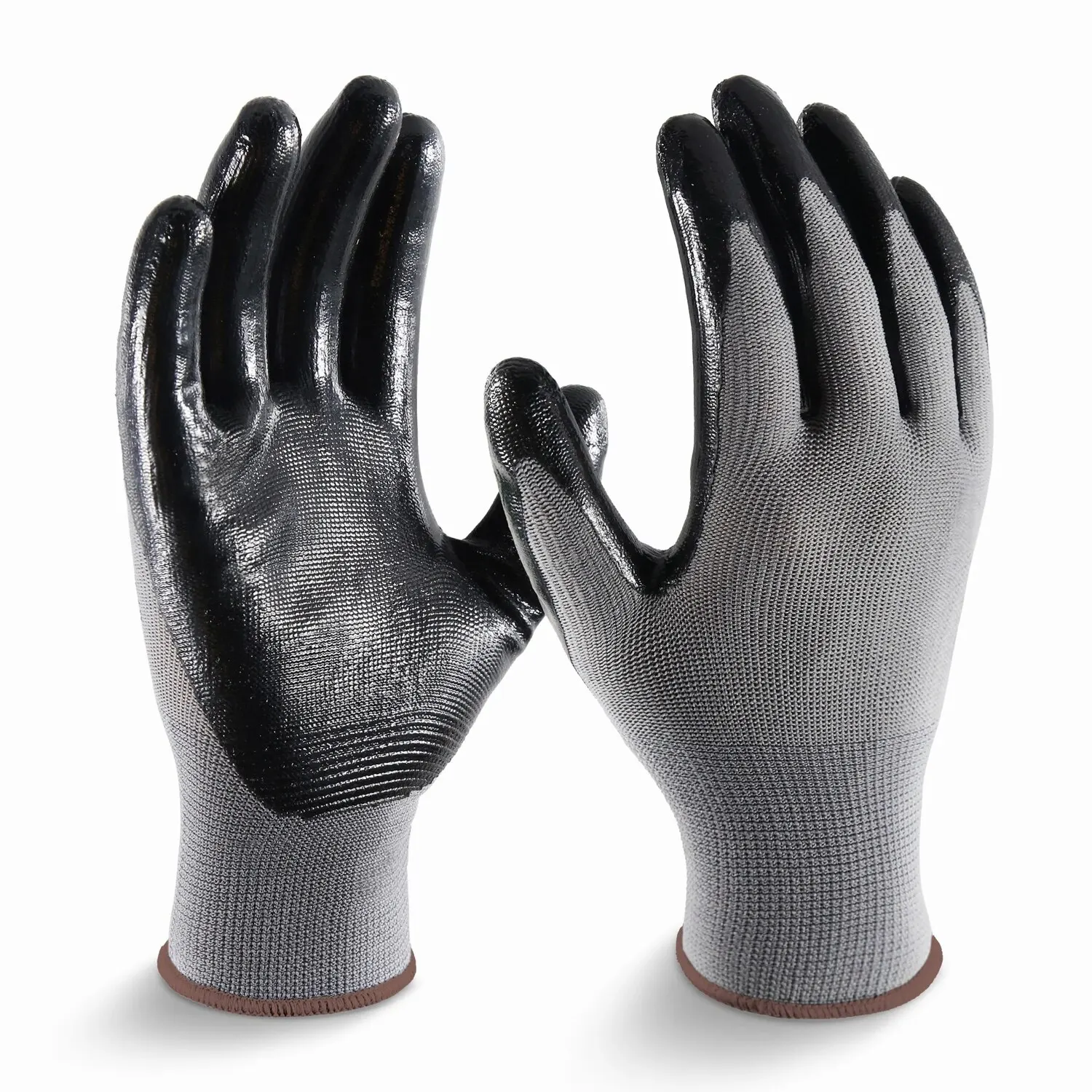 3/12Paris Nitrile Work Gloves 1.8oz Breathable Nylon Liner Abrasion Resistant Level 4 Nitrile Coating on Palm Non-slip Gardening