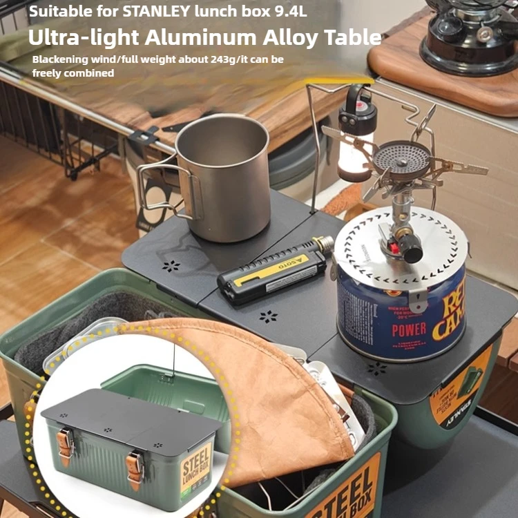 Camping Aluminum Table Board, 9.4L Lunch Box Accessories, Foldable, Coffee Box Plate, Picnic, Outdoor Tools, Hiking, for Stanley