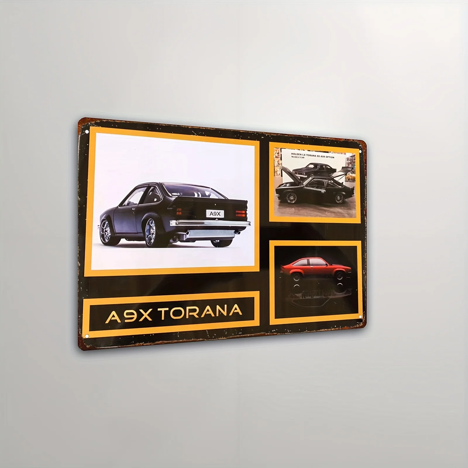 Vintage AX TORANA Metal Sign - Rustic Look for Man Cave, Garage, or Bar Decor Frameless Rectangular Iron Art, Shed, Tin