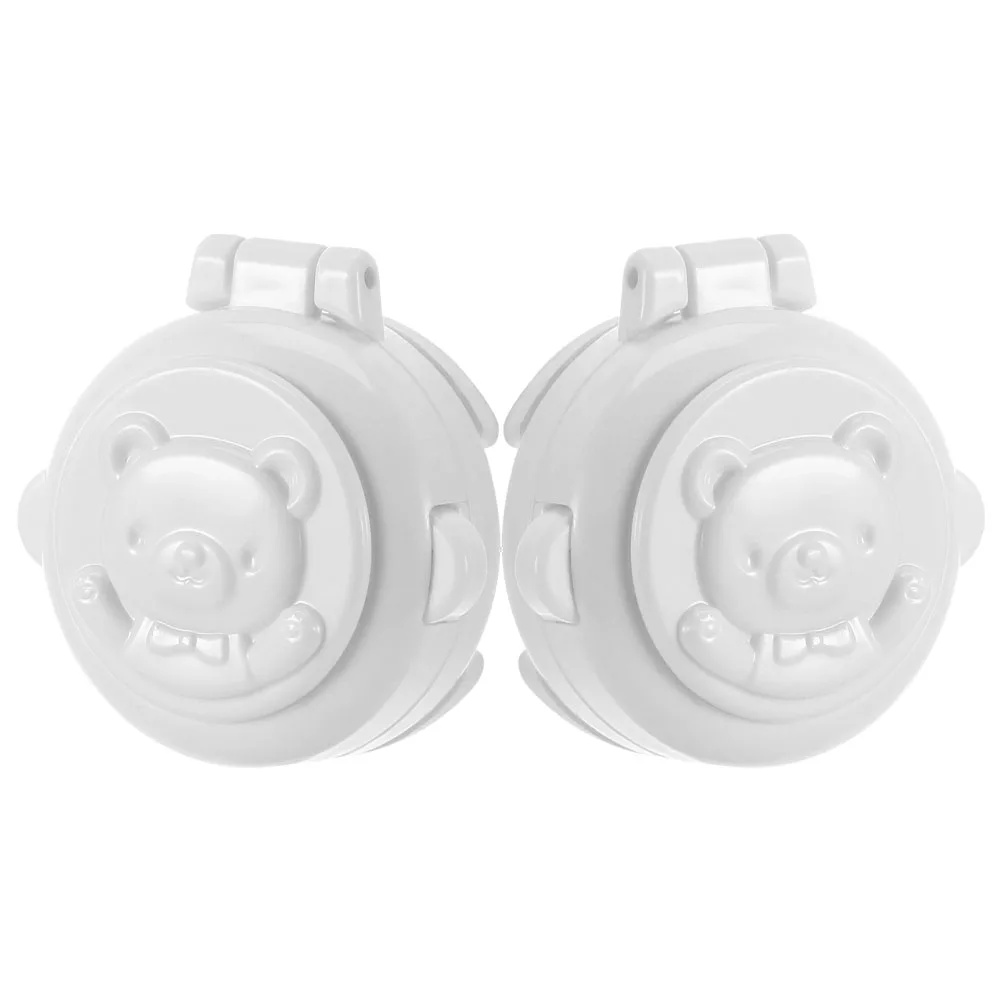 

2 Pcs Washing Machine Electrical Switch Protection Lock Button Appliance Proof Covers Child Door Knob White for Safety
