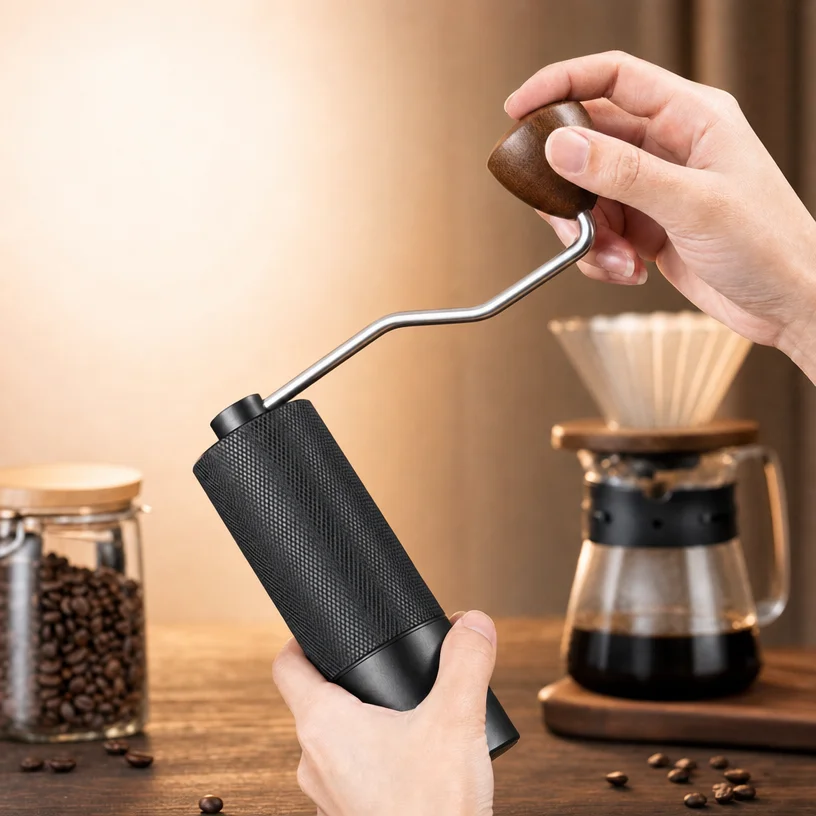 Hand-operated Coffee Grinder Industrial-grade Double Bearing Fixation Manual Coffee Mill French Press Coffee Makers