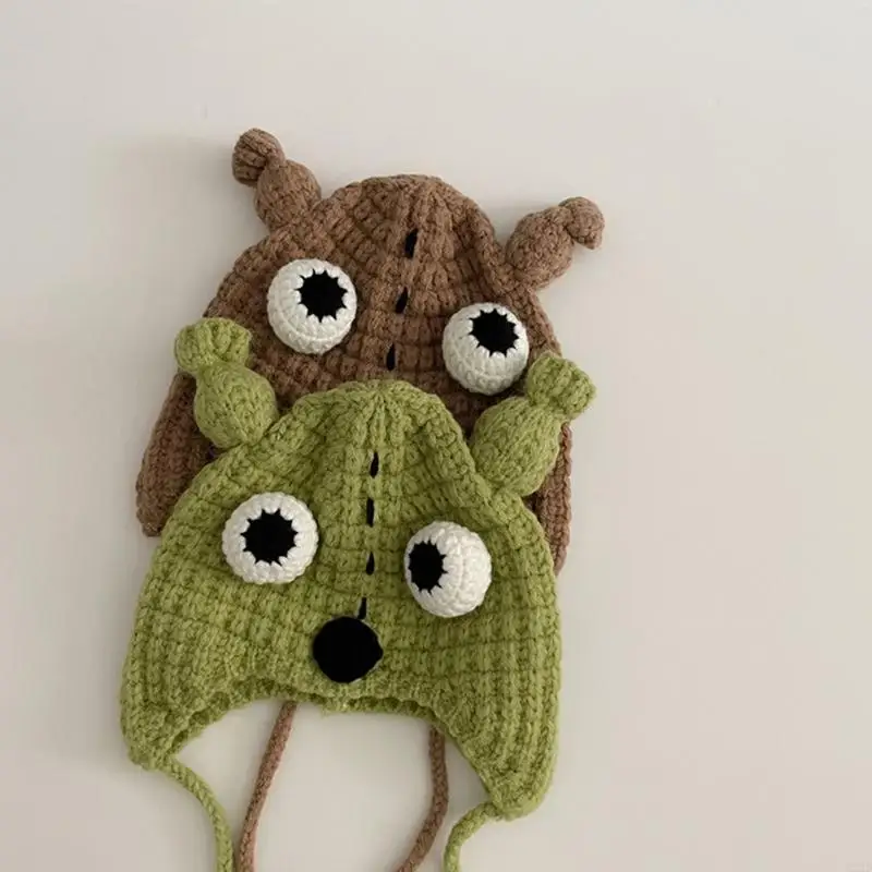 

Q22D Warm and Comfortable Baby Cap Funny Big Eyes Infant Bonnet Trendy Knitted Hat Shower Gift for Boys and Girls