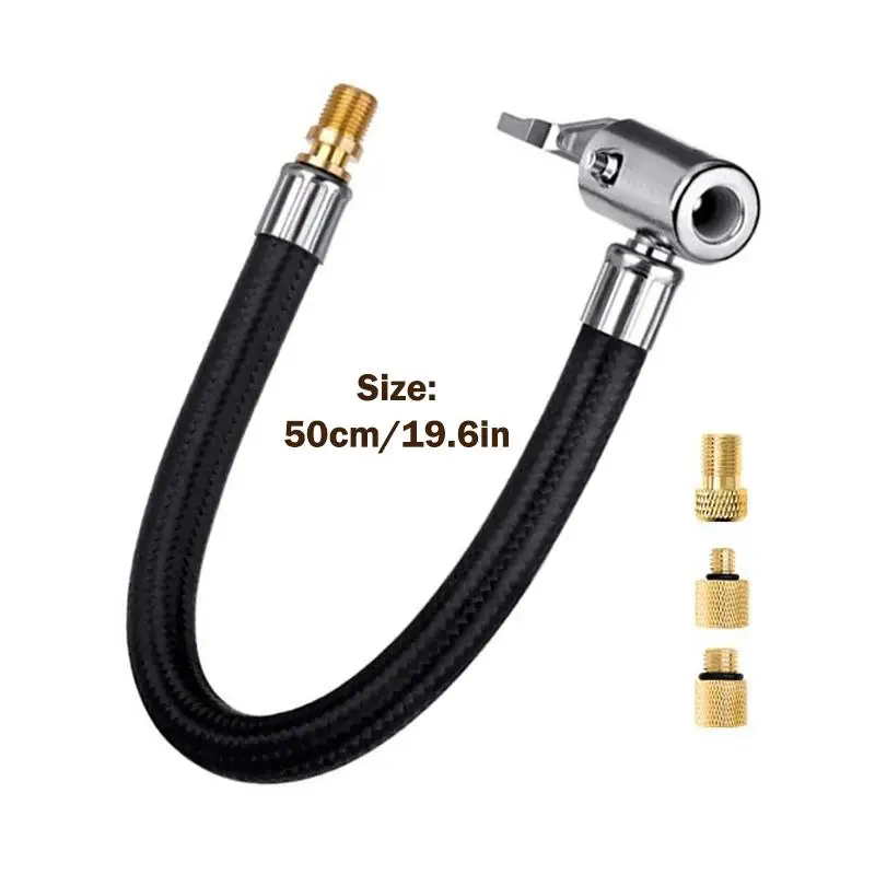 

Universal Tire Inflatable Pump Extension Tube Flexible Rubber Hose For Car Bike Motorcycle Quick Inflation Use