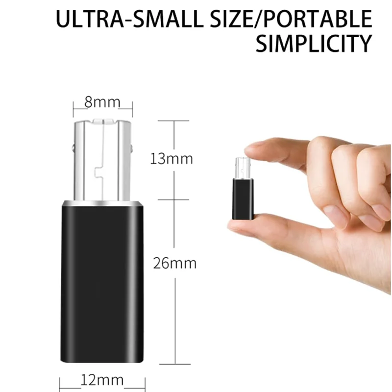 Type C Female to USB Printer Male Adapter, Type C to Midi Convert Connector Support Data Sync Compatible with Scanner Brother