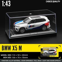 CCA Simulation Diecast 1:43 Alloy BMW X5 M Sport SUV Car Model with Acrylic Box Collection Home Decor Childlren Boy Car Toy Gift