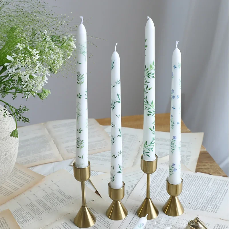 Wedding Party Candles 25CM Printed Smokeless Candles for Home Holiday Decoration Scented Candle M