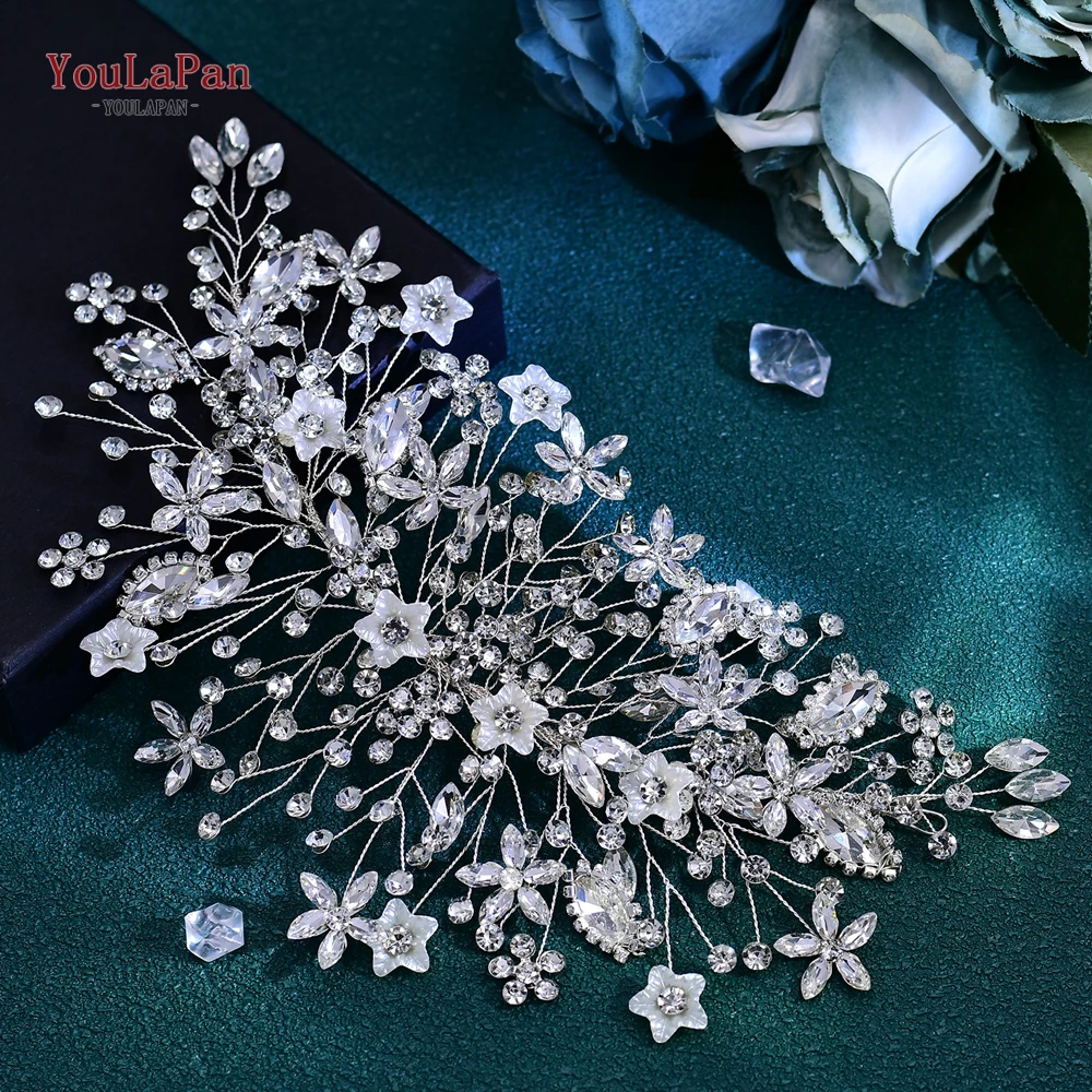 YouLaPan Wedding Hair Piece Bride Hair Accessories Shiny Rhinestone Headwear Elegant Women Bridesmaid Party Headbands HP677