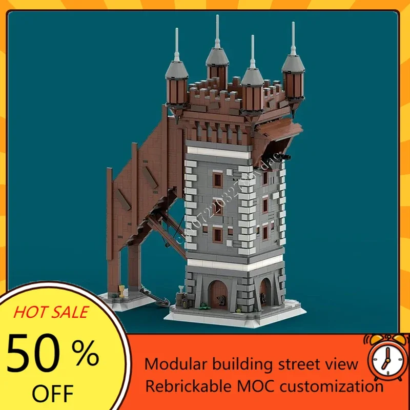 

2348 шт., летающий голландец, Efteling MOC, креативная модель с видом на улицу, пазлы на заказ, архитектура, сделай сам, образование, сборка, игрушки, подарки