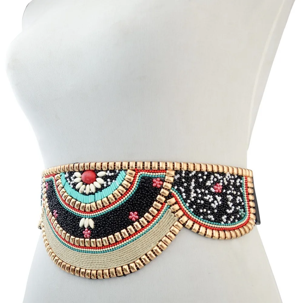 Cinturón bohemio ajustable a la moda para mujer, cinturilla elástica brillante, cadena bohemia para el vientre, joyería para el cuerpo para vacaciones