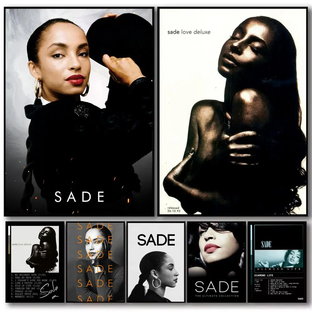 Pop Singer Music Album S-Sade Poster Decorative Wall Art Stickers Mural Photo Print for Home Living Room Hallway Decor