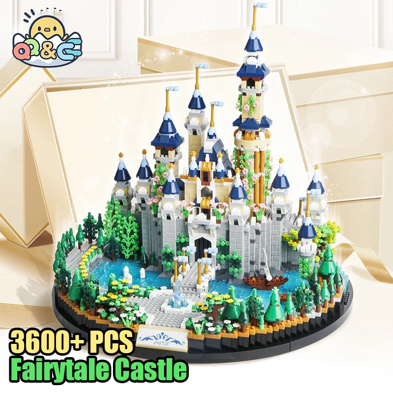 

3600Pcs Fairytale Castle Building Blocks Micro-Particle Assembling Princess Diy Model Decoration for Children's Birthday Gift