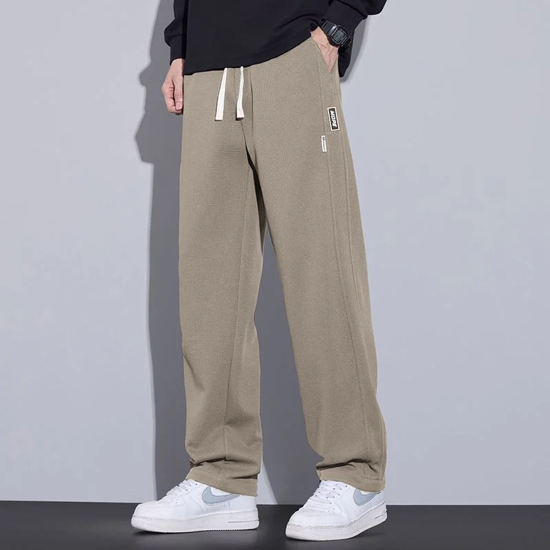 

Autumn New Trendy Versatile Straight Pants Comfortable Waffle Fashion Casual Long Pants Men's Style