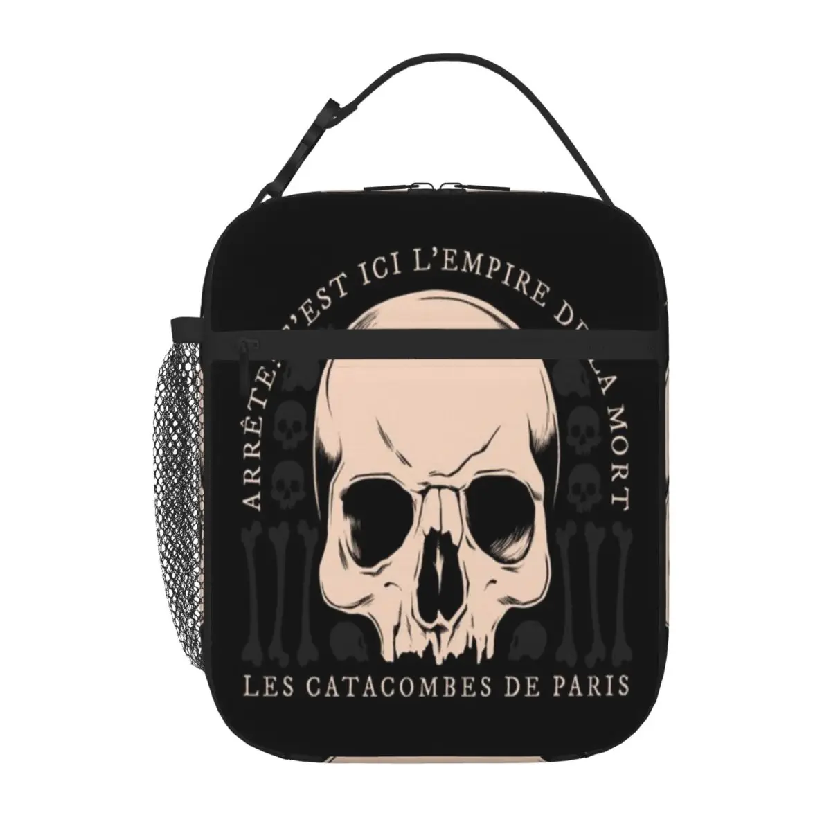 Bestselling Paris Catacombs Zipper Closure Insulated Lunch Bag Nursing Shift Carry Lunch Bag