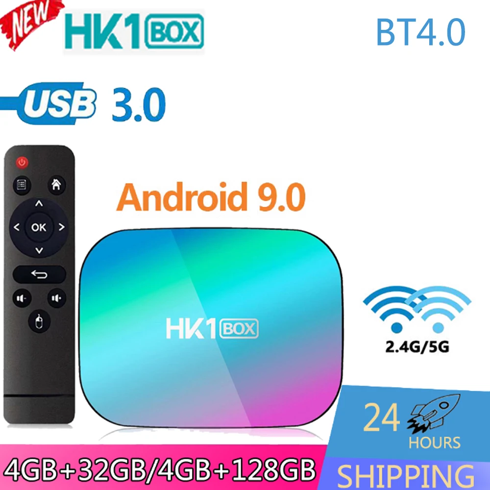 

HK1 BOX Smart Android 4K Ultra HD TV Box Amlogic S905X3 Android9.0 2.4G&5G Dual WiFi Ethernet 1000M BT4.0 Media Player