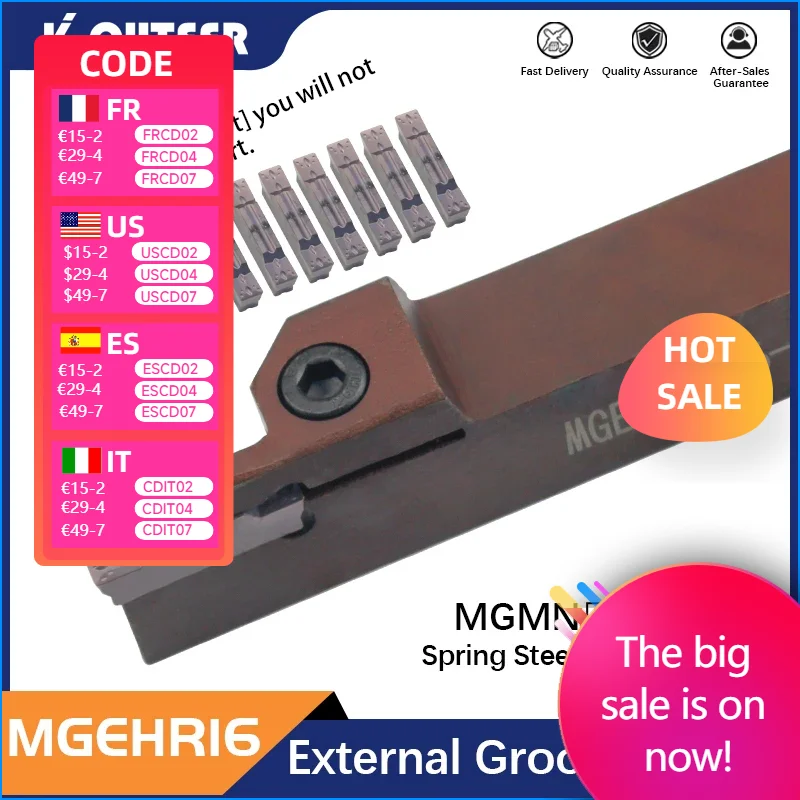 

MGEHR1616 MGEHR1616-1.5T11/2.5T18/3T20/4T20 holder grooving Spring steel material MGMN150-400 CNC Lathe Insert for Turning Tool