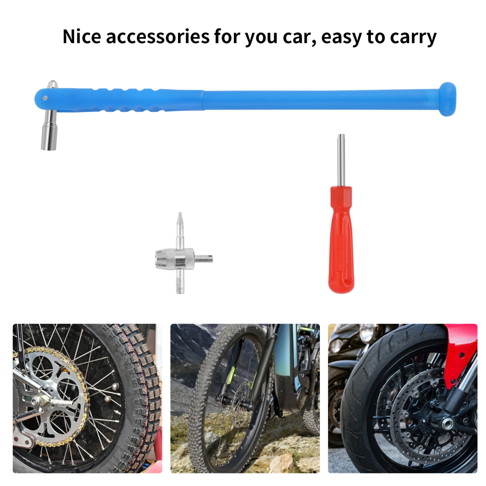 Car Tire Valve Repair Set Automobiles Tyre 4 Way Valve Core Removal Tools Kit Tire Valve Stem Puller Screwdriver