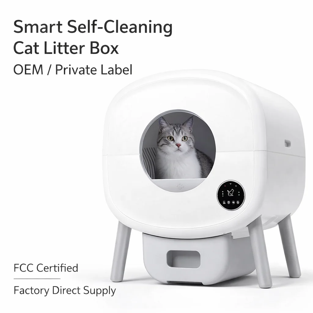 Factory Smart Cat Toilet 80L Large Space APP Remote Control One Click Poop Removal Automatic Self Cleaning Litter Box For Cats