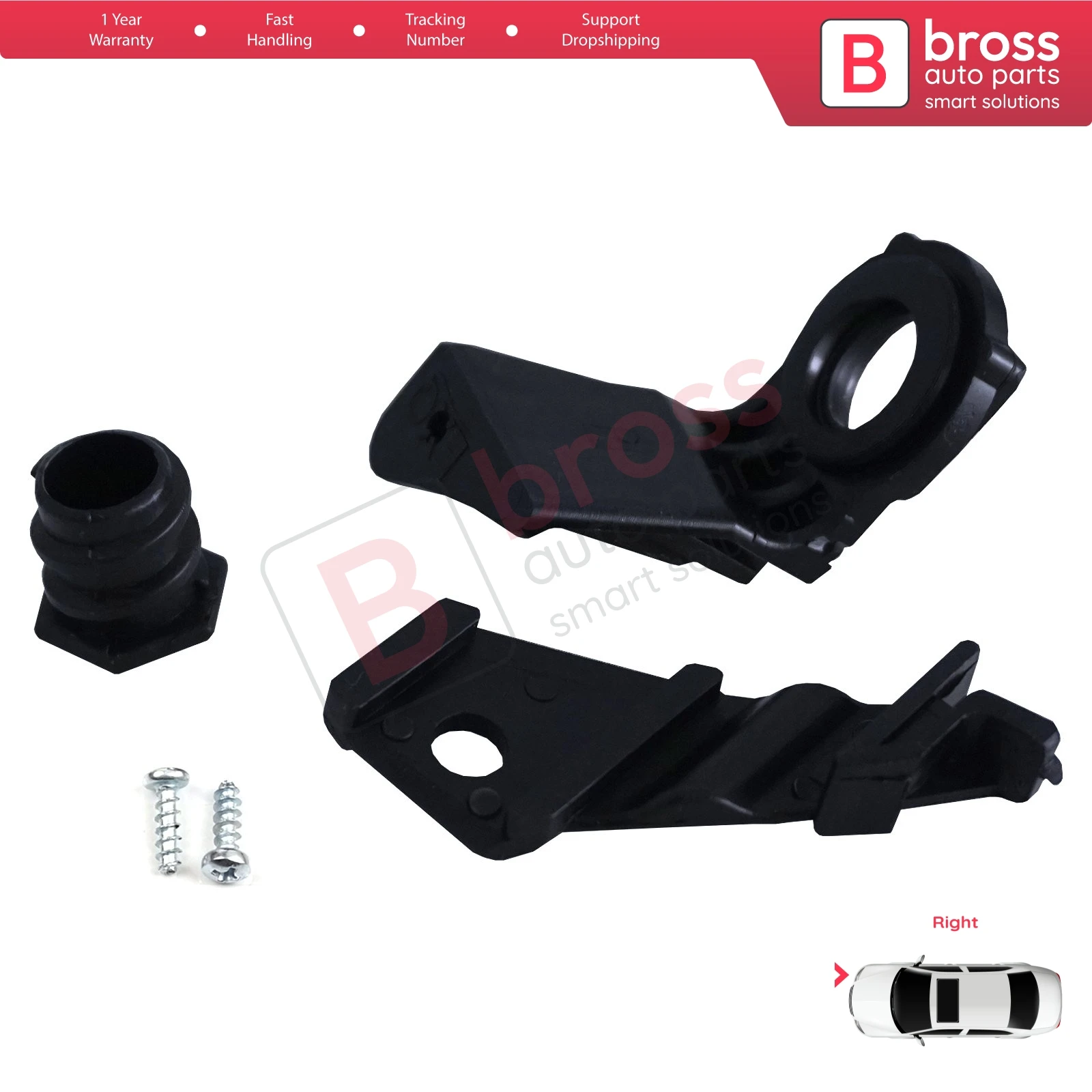 BHL29 Right Headlight Housing Repair Mount Holder Bracket Clips Kit for VW Jetta 2005-2010 Golf MK5 A5 1K 2004-2009 1K0998226