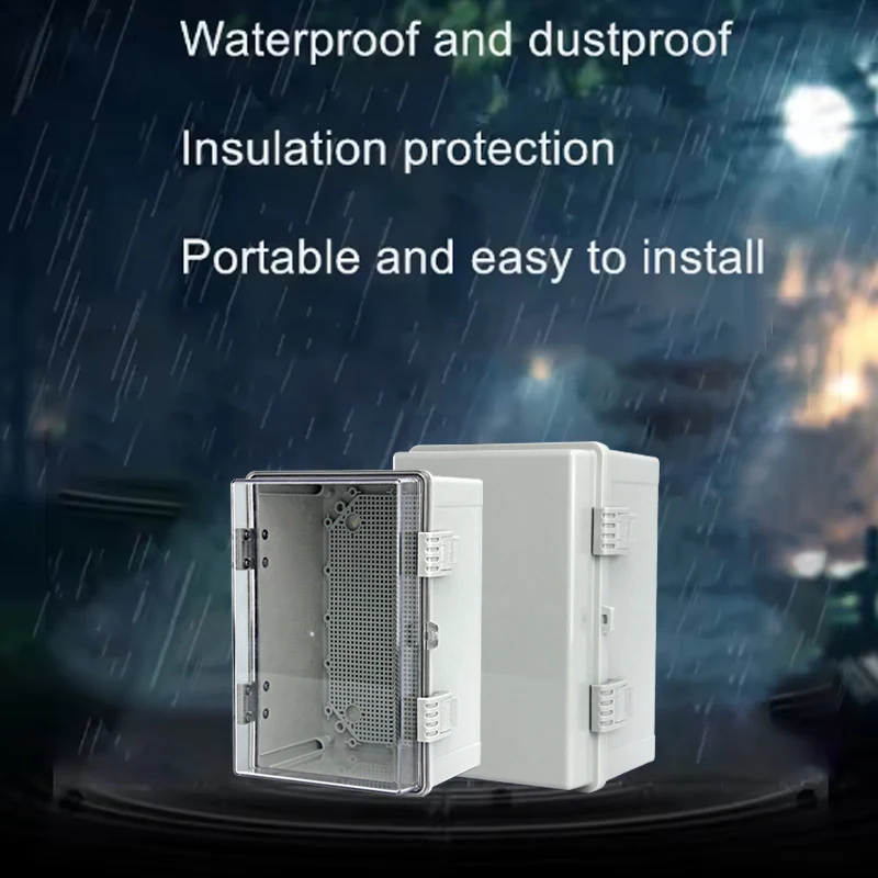PC waterproof and dustproof transparent/grey cover plastic distribution box wiring box electrical box control base box