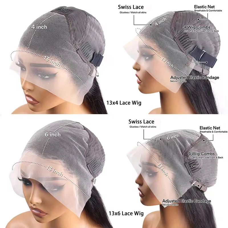 13x6 Lace Front Wigs Human Hair Body Wave Lace Front Wigs Human Hair Natural Color 100% Virgin Human Hair Wig with Baby Hair image 6