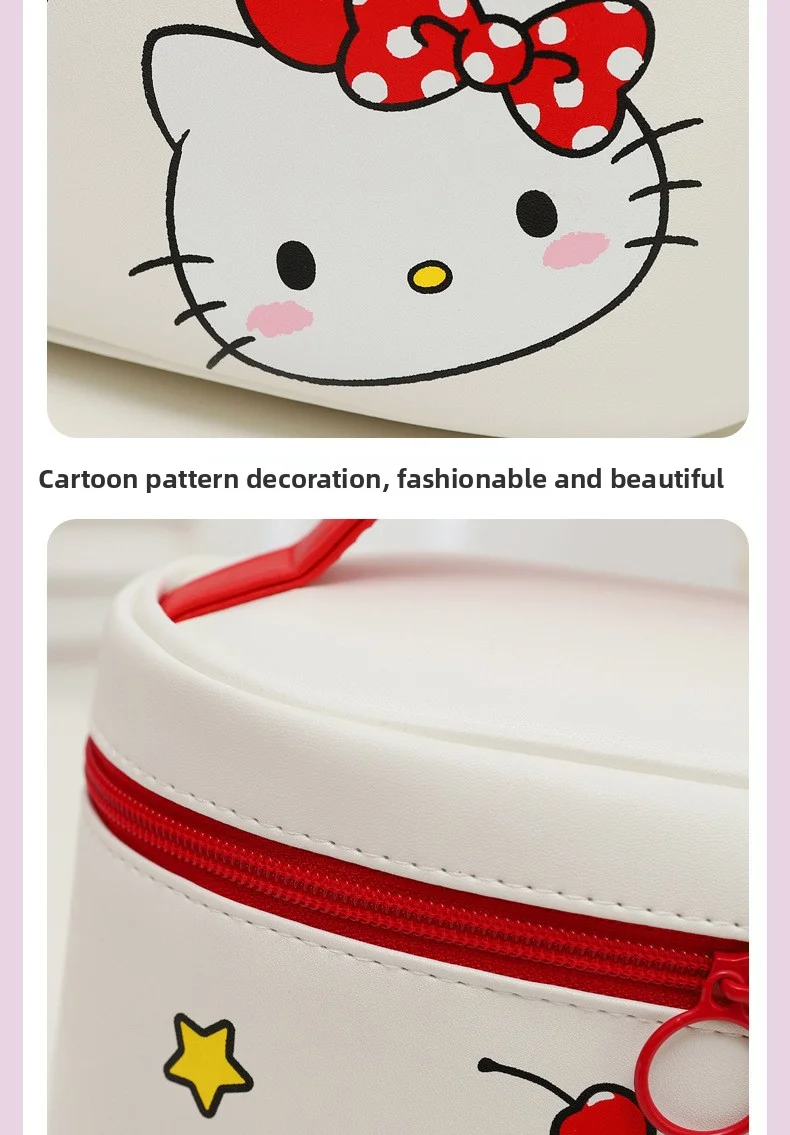 Große Cartoon-Kosmetiktasche mit niedlichem Design, Reise-Kosmetik-Aufbewahrungstasche, Sanrio Original Hello Kitty KT Make-up-Tasche – Detail 4