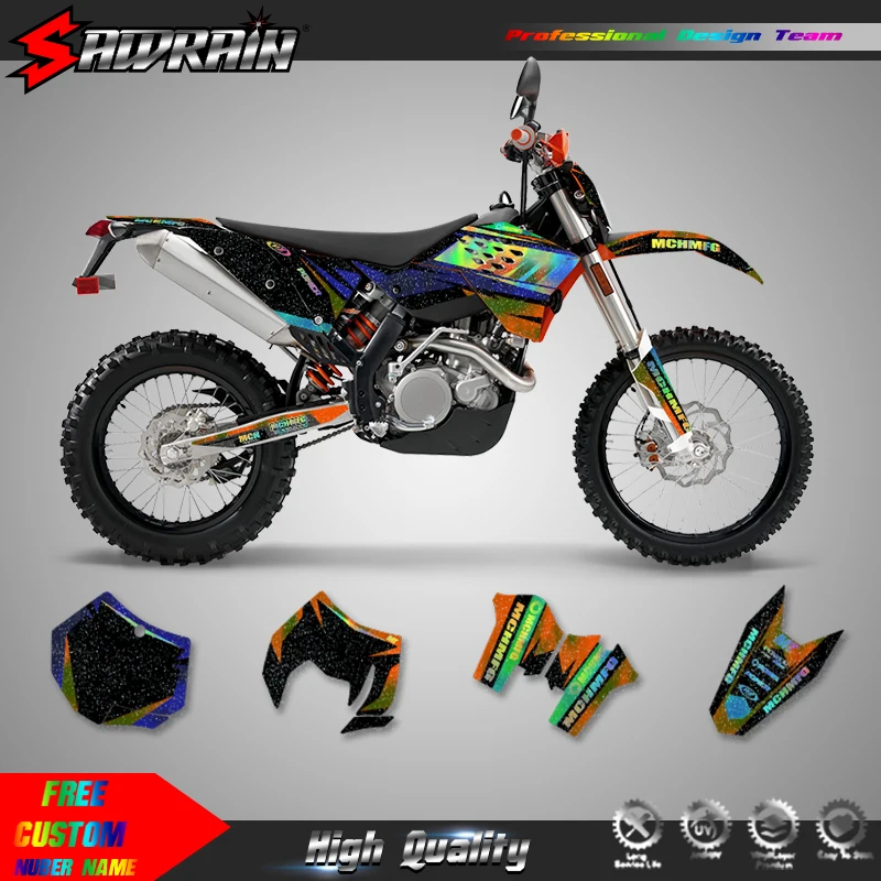 Sawrain For KTM 07-10 SXF 08-11 EXC Motorcycle Sticker Custom Team Graphics Decals Kit