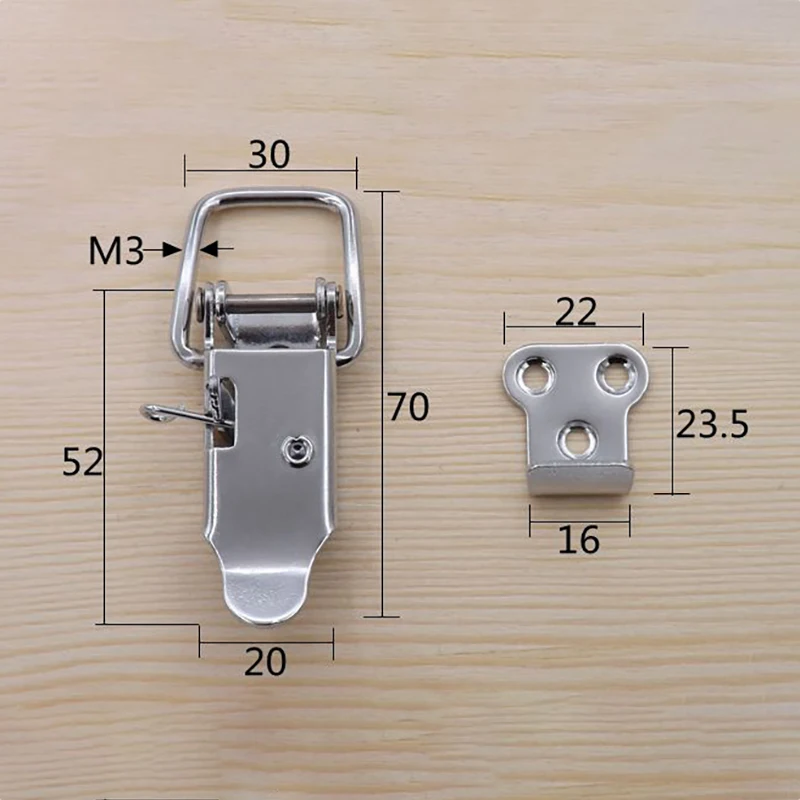 1pcs Hardware Hasps Semi-Automatic Industrial Lock Semi-Automatic Lock Insurance Lock Catch Hasp Buckle For Box