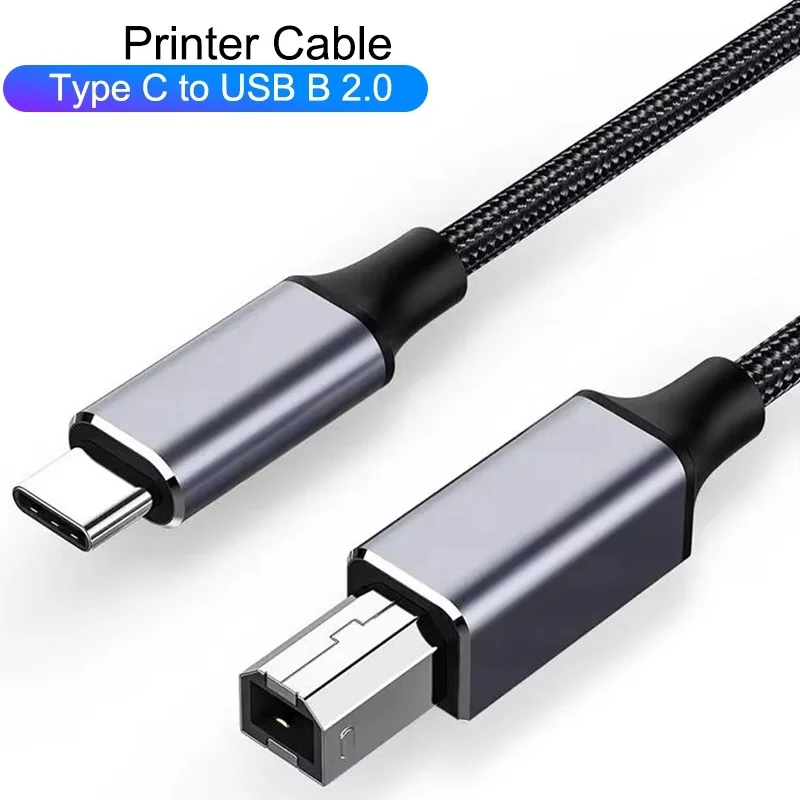Typ-C-auf-USB-B-3.0-Datenkabel, USB-C-Stecker auf USB-B-Stecker-Adapterkabel für Dockingstation, externe Festplatten, Scanner, Drucker