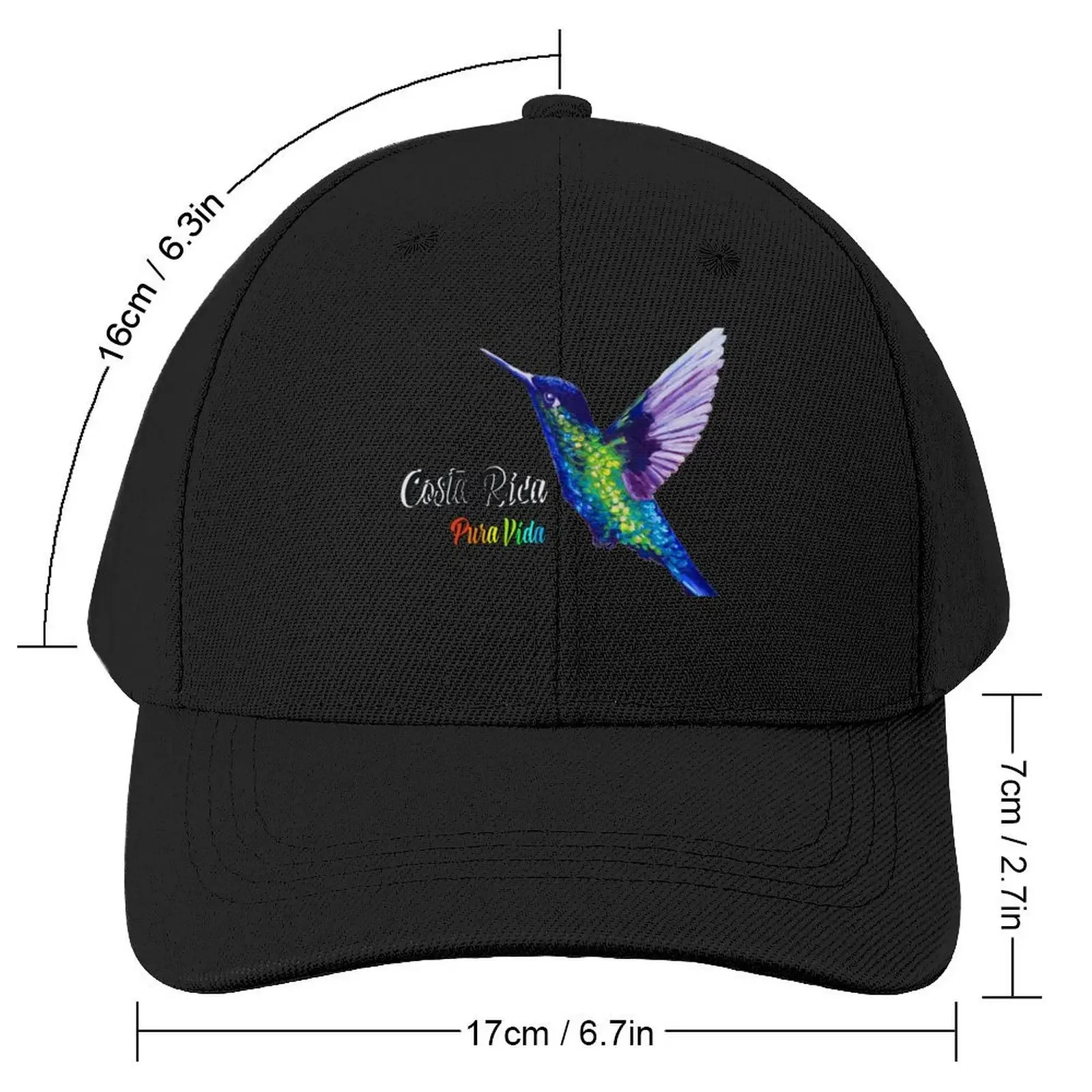 Hummingbird, Costa Rica, Pura Vida Baseball Cap Sunscreen Cosplay Luxury Man Hat Women Caps Men's