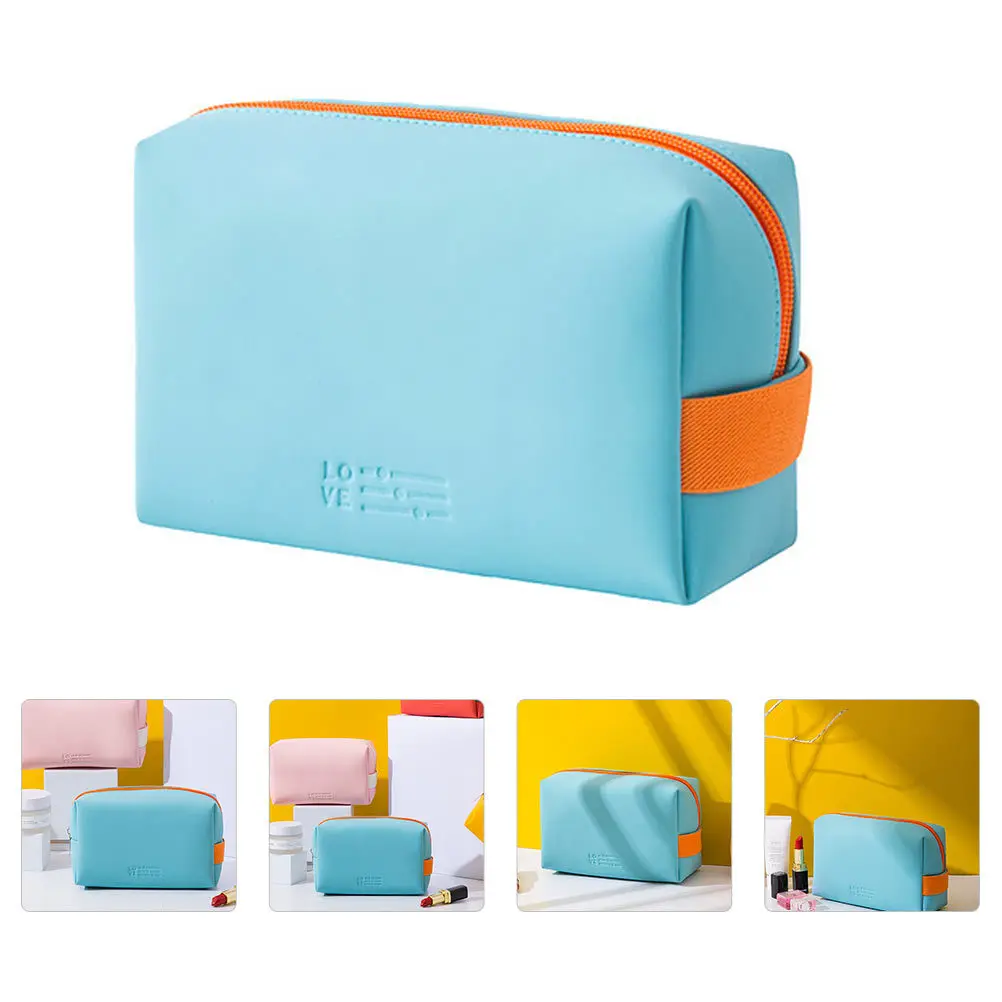 

1pc Makeup Pouch Portable Mini Bag Waterproof Pu Solid Color Lipstick Organizer Travel Storage For Women
