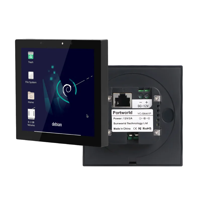 Portworld New 4 Inch DC 12-24V IPS Display Plastic Smart Home Wall Poe Tablet RK3566 Android 11/13 Os Central Control Panel