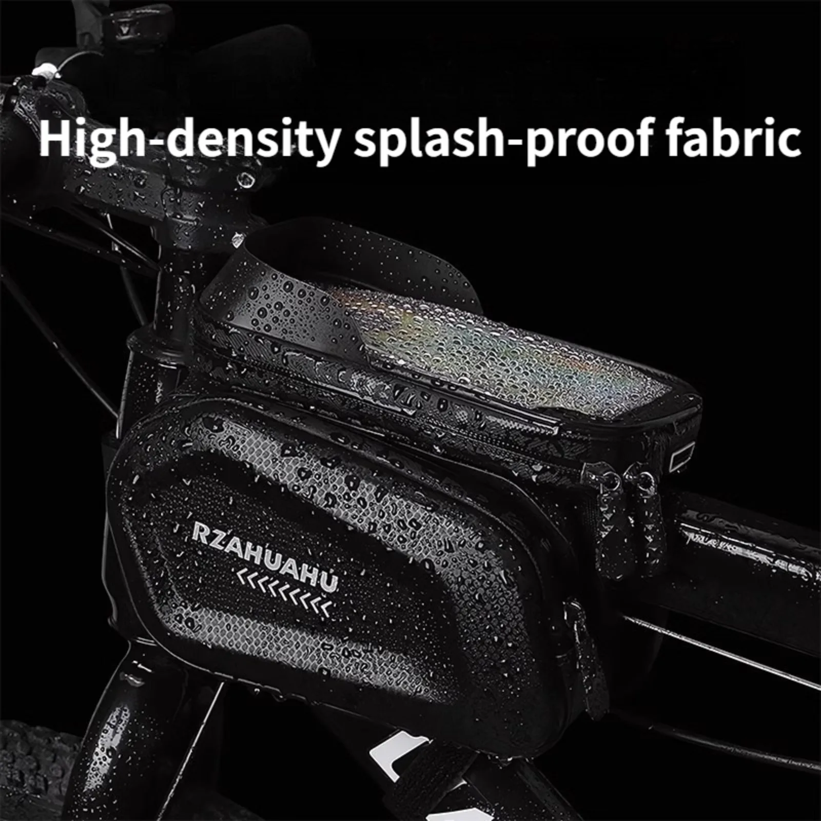 Cycling Bike Frame Bag 2L Large Capacity Hard EVA Waterproof Touch Screen Cell Phone Storage for Mountain Road Bike