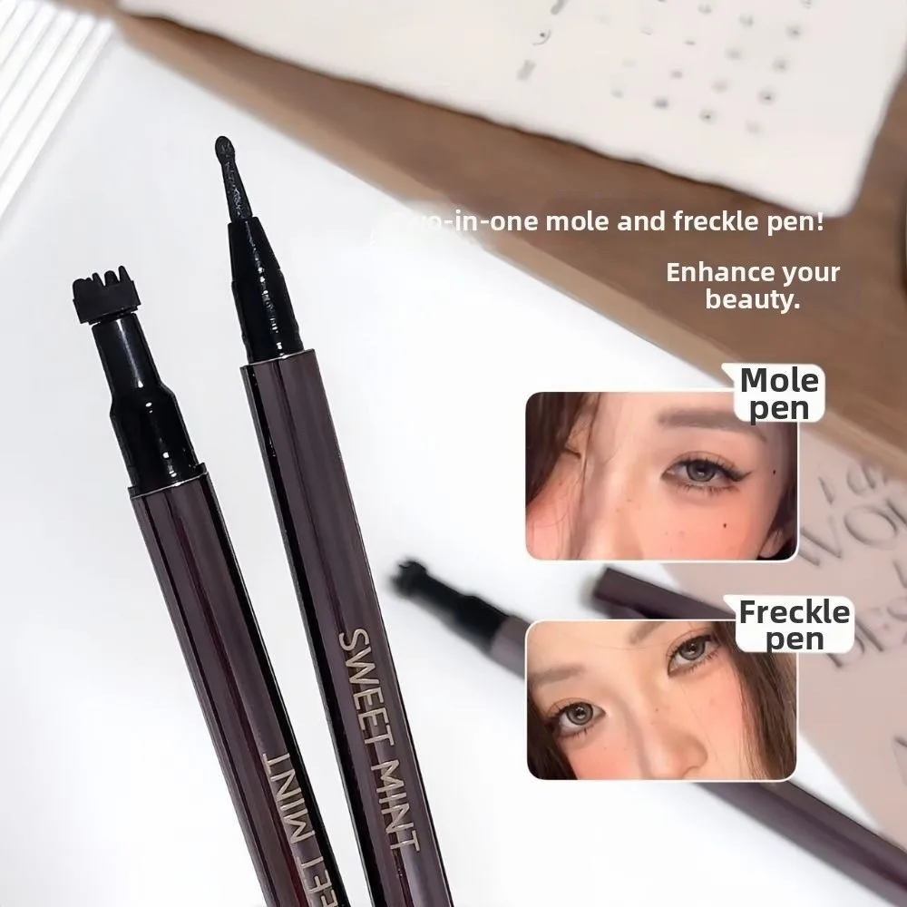 Double-ended Natural Imitation Freckle Pen Non Fading 2 in 1 Mole Marker Waterproof Long-lasting Freckle Dot Pen for Face Makeup