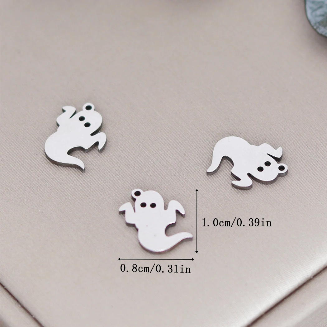 3pcs Stainless Steel Charm Ghost Charm For DIY Jewelry Making Necklace Earring Bracelet Pendant Accessories Wholesale