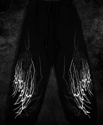 

Hip Hop Wolves Jogging Street Pants Casual Oversized Drawstring Loose Jogger American Oversized Pants Pants New