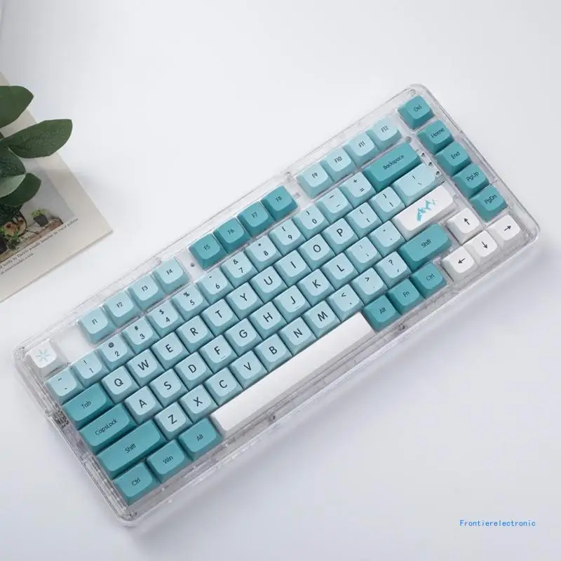 XDA Height Keycaps Thick PBT for 125Keys Keyboards Blue White Keycap DropShipping