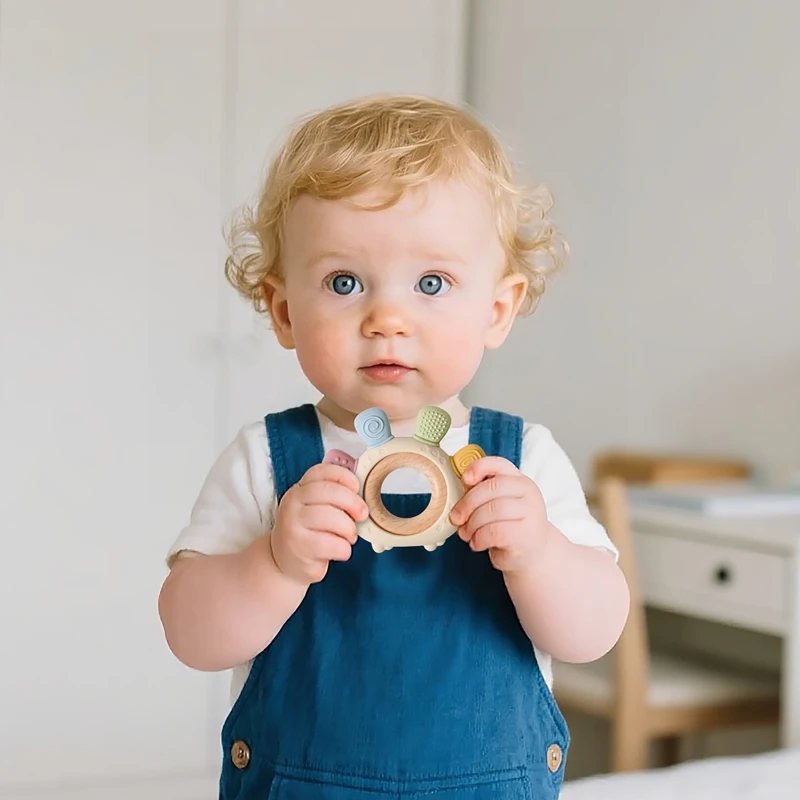BPA-freier Baby-Dinosaurier-Beißring aus Silikon, sensorisches Spielzeug, leicht zu greifen, Babypflege, lebensmittelechtes Babyspielzeug, Geschenk für Neugeborene, Babyzubehör – Detail 8