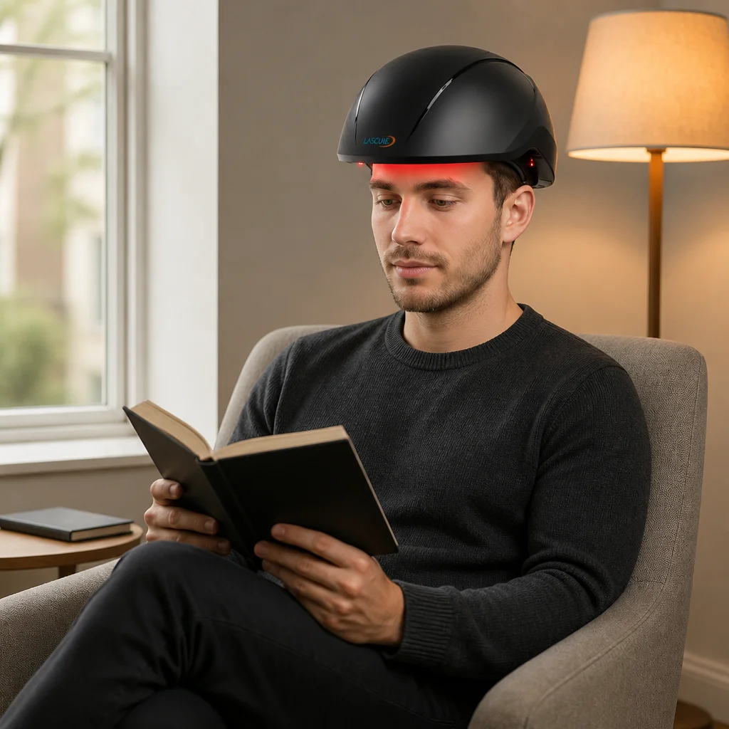 High Output 655nm VCSEL Laser Helmet With 552 Light Sources Smart Four Zone Control Wireless Rechargeable System